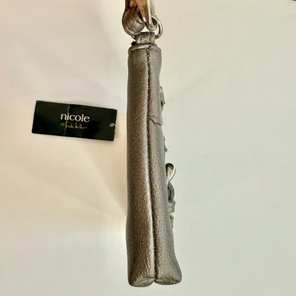 NICOLE MILLER NWT Gunmetal Grey Faux Leather Wristlet Wallet Combo NEW WITH TAGS - Picture 5 of 15